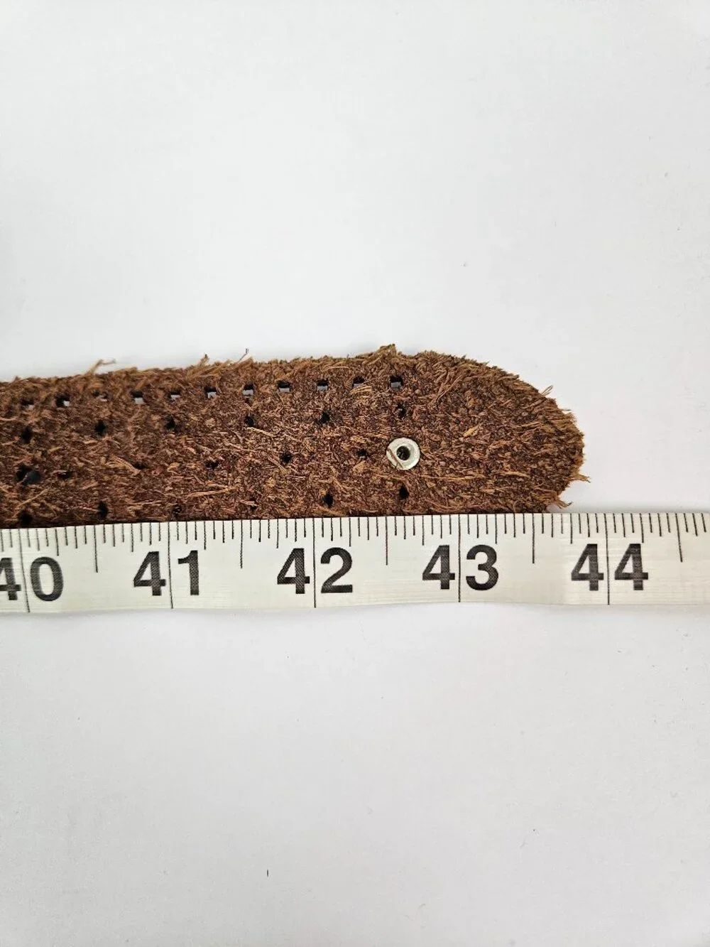 Boho Western Chocolate Brown Perforated Tooled Silver Stud Leather Belt